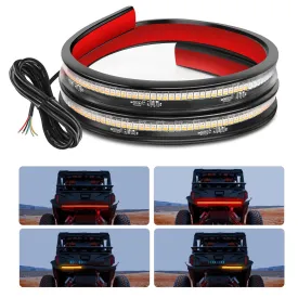 30 Inch 204 Leds Red Amber Running Stop Turn Signals Brake Light Compatible with Polaris RZR Kawasaki Pioneer Can Am Golf Cart Off-Road Truck Trailer
