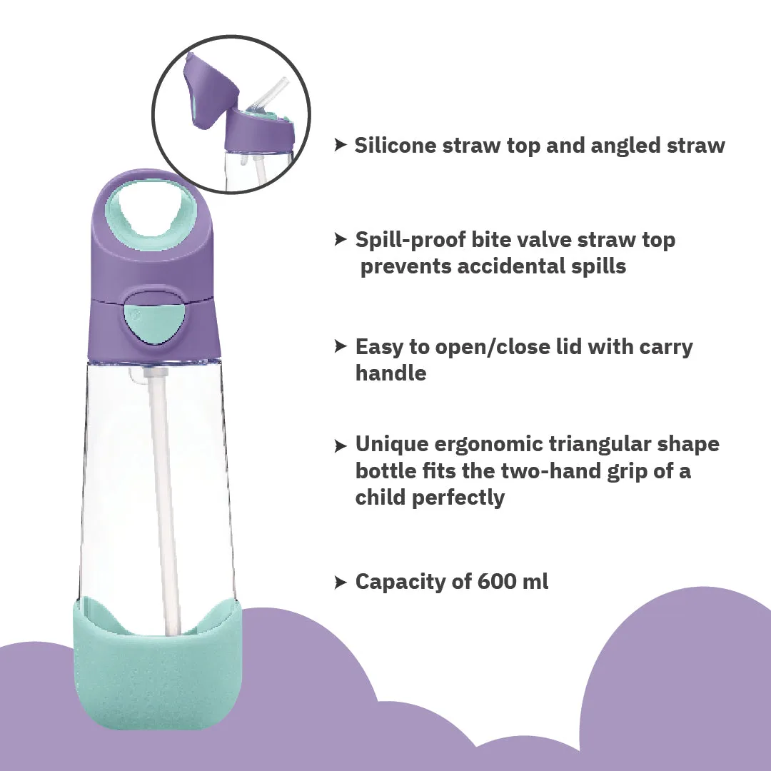b.box Tritan Straw Drink Bottle 600ml Lilac Pop Purple