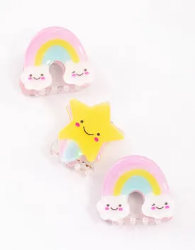 Kids Rainbow Star Claw Clip Pack