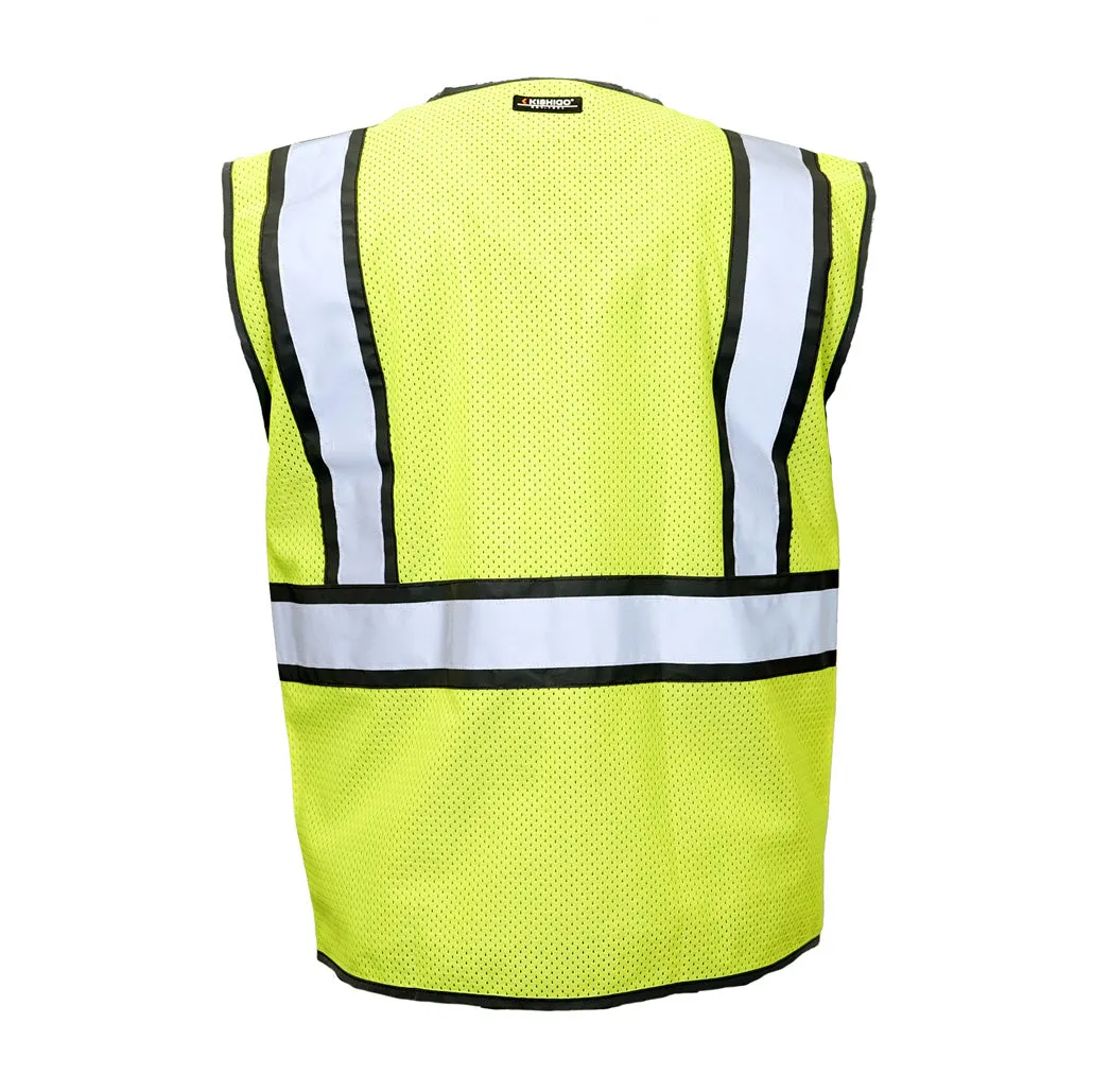 Kisigo-REFLECTIVE COLOR CONTRAST VEST Black/Lime