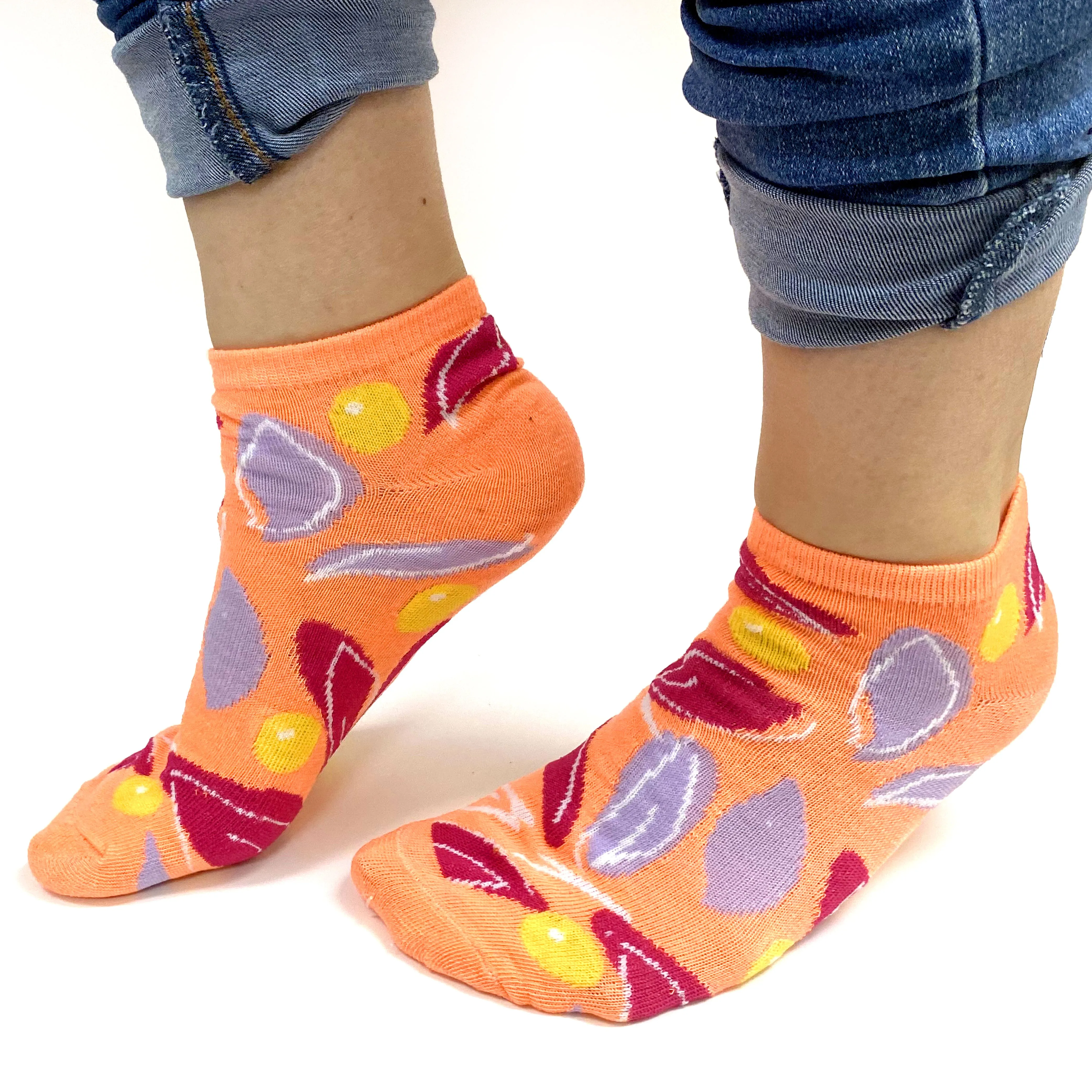 Lot 12 Pairs Women's Neon Ankle Socks Ladies Girls Candy Color Cotton Size 9-11