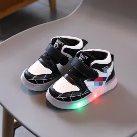 Luminous casual shoes, baby soft soled shoes, luminous shoes, boys and girls board shoes