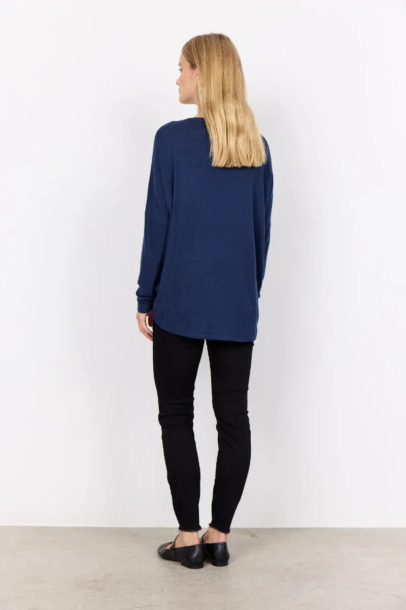Melange Knit High-Low Top