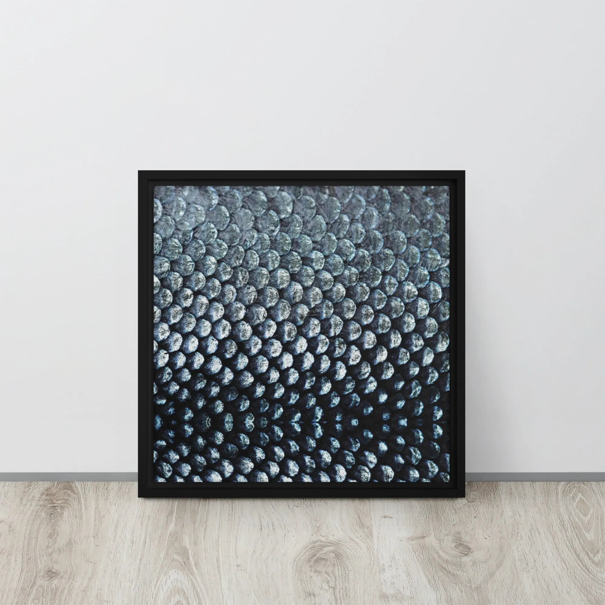 Metallic Scales Framed Canvas Print