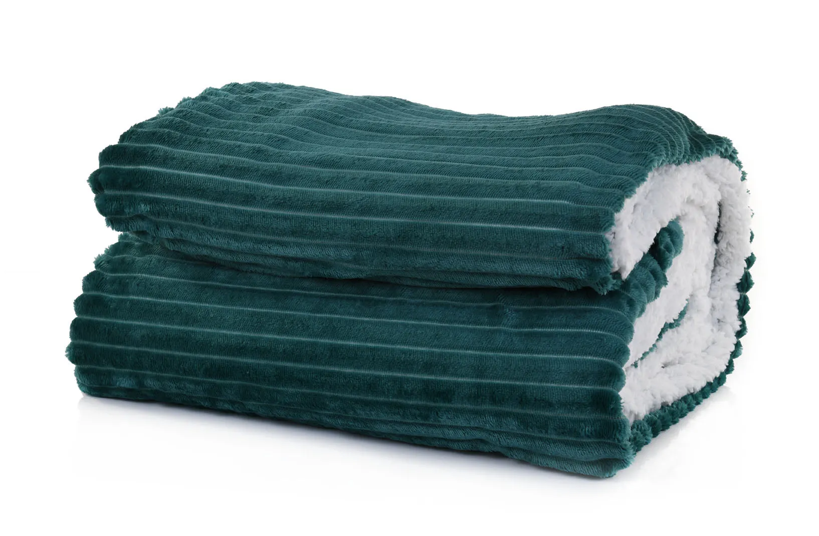 Mintra Home - Sherpa Stripe Flannel Blanket Large (70in x 86in)