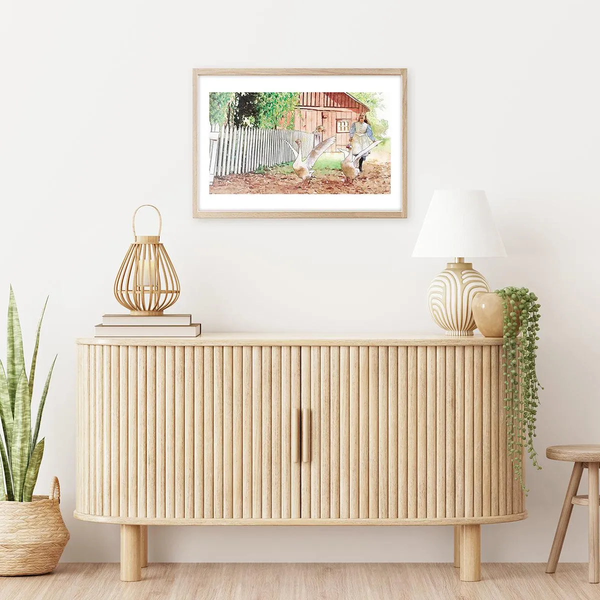 "Running With Geese" Limited Edition Illustrated Print On Watercolor Paper