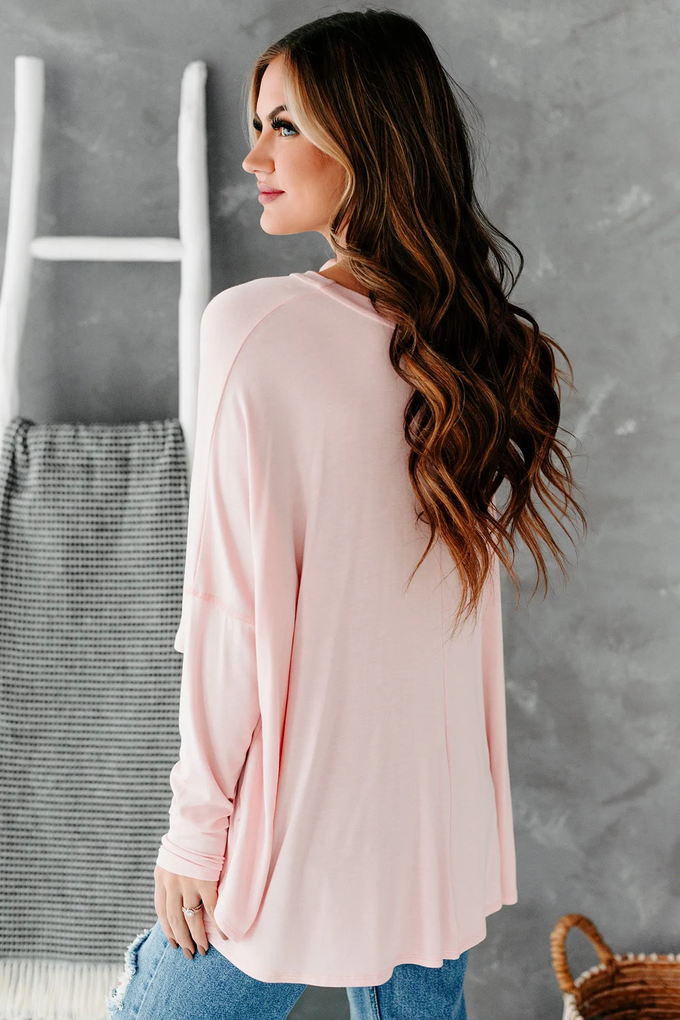 Still My Favorite High-Low Long Sleeve Top (Blush)