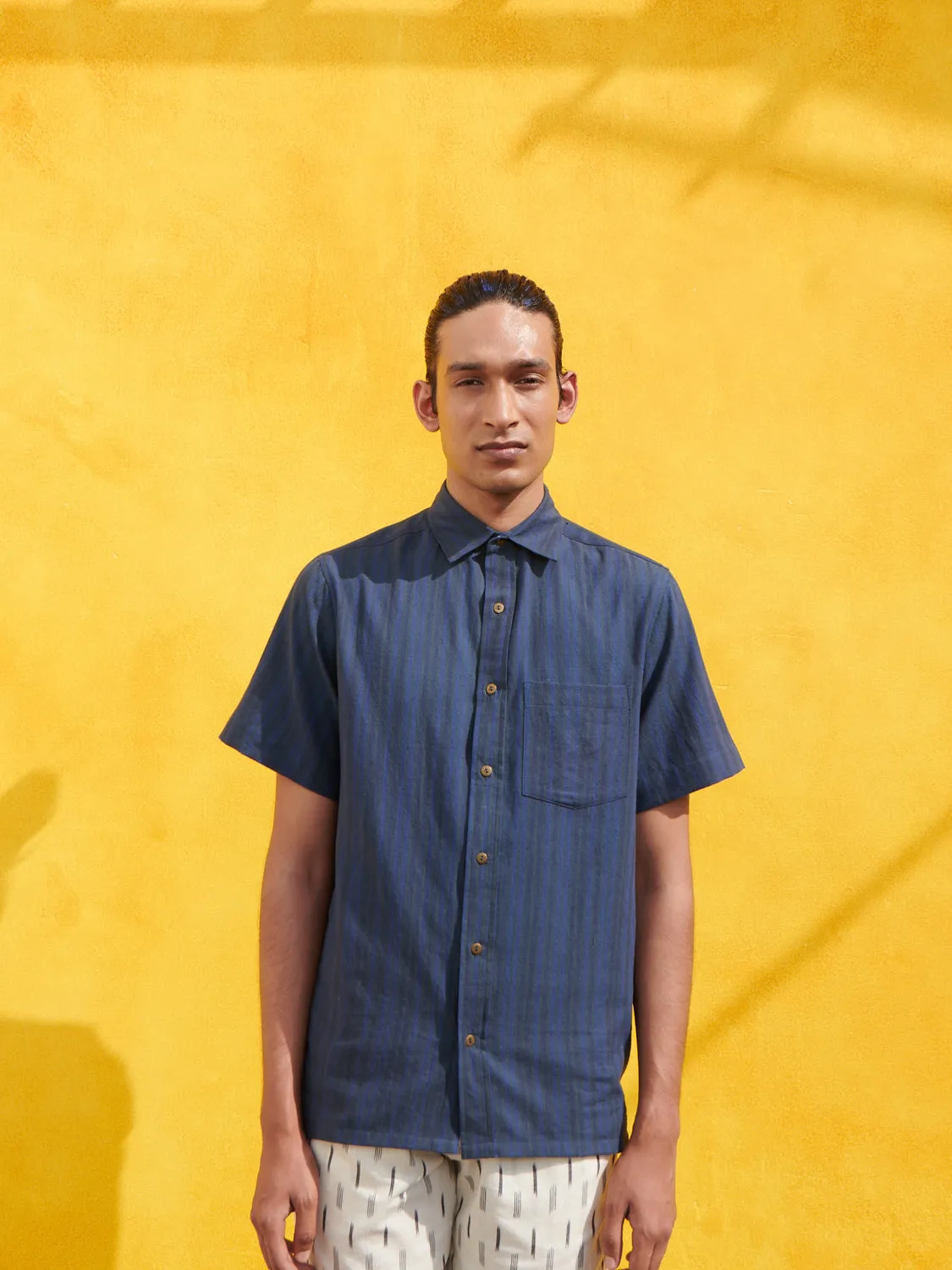 Stripe Woven Men's Half Sleeve Shirt