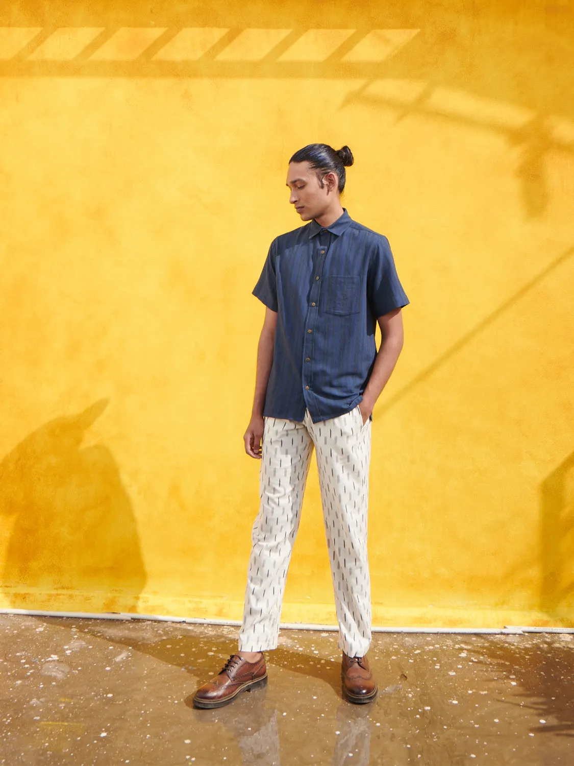 Stripe Woven Men's Half Sleeve Shirt