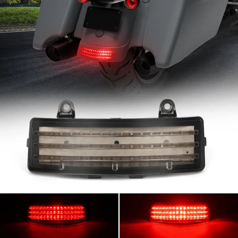 Tri-Bar LED Rear Fender Tip Tail Light For 2014-2019 Harley Touring Models