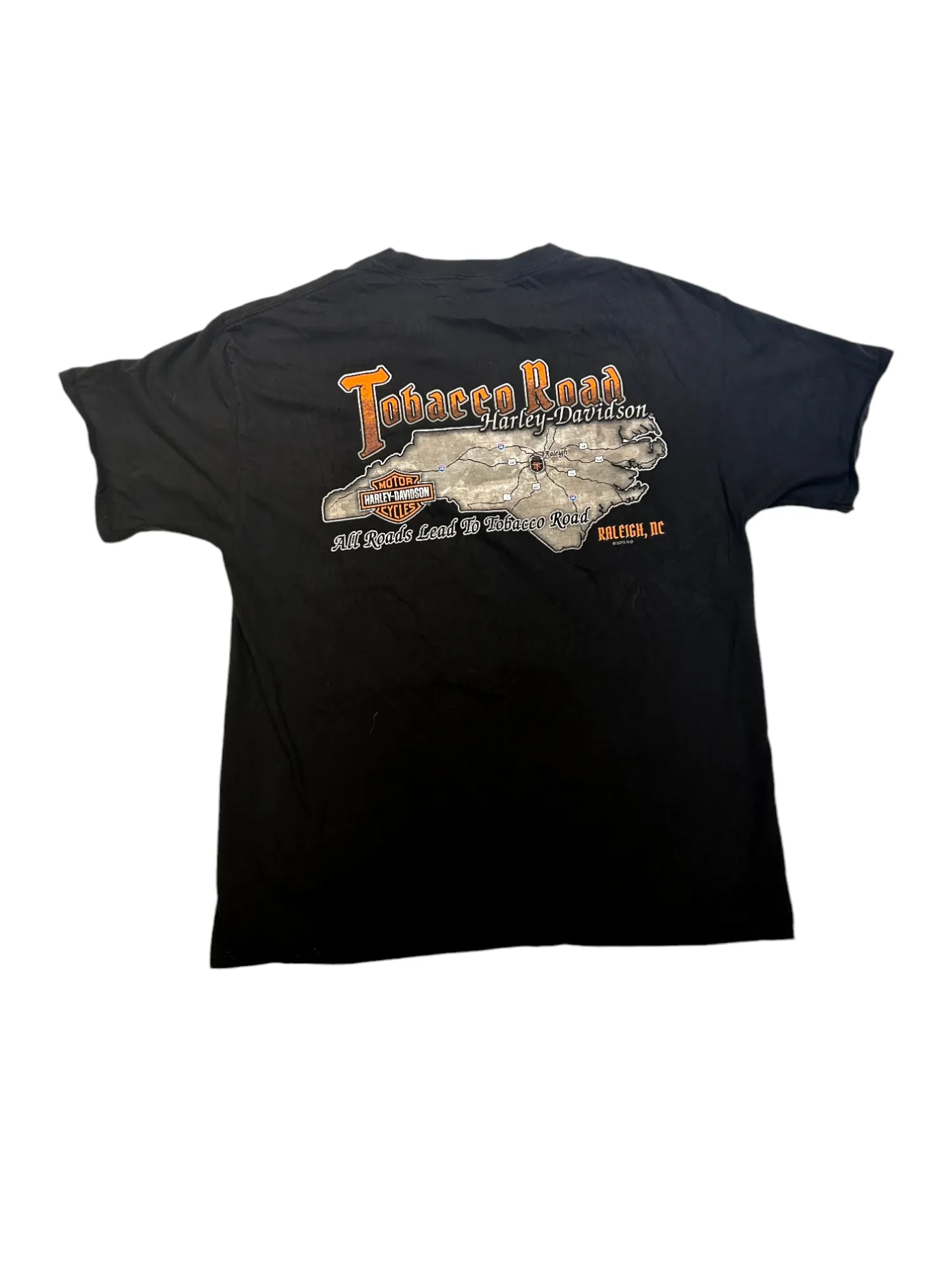 Vintage Harley Davidson Tobacco Road Men's Black Tee Size L