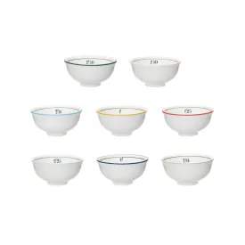 Vintage Style Stoneware Café Bowl with Colored Rim, 8 Styles