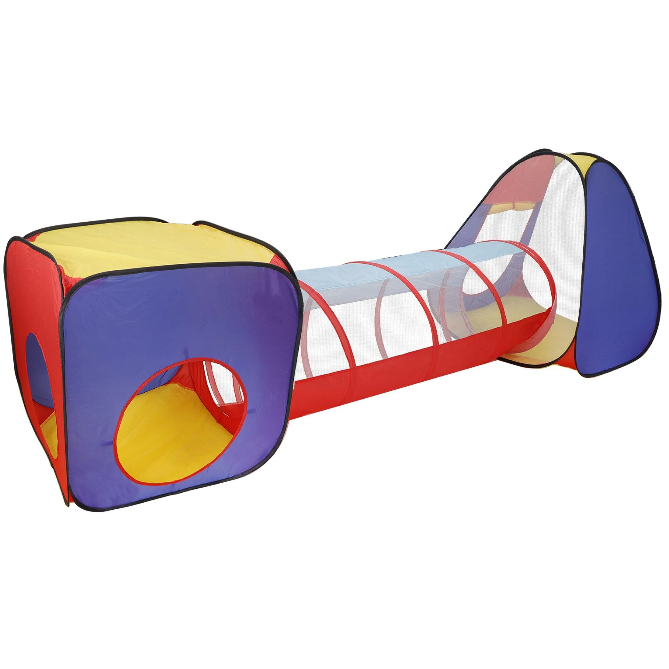 ZENY™ Pop Up Kids Play Tent with Tunnel 3 Pieces Tent Set Kids Castle Playhouse